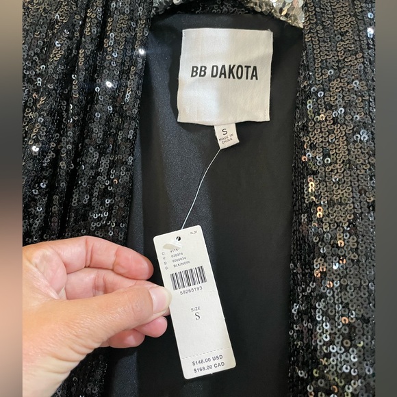 🖤NWT BB Dakota Anthropologie black sequin duster cardigan  sz S 🖤 - Picture 4 of 9